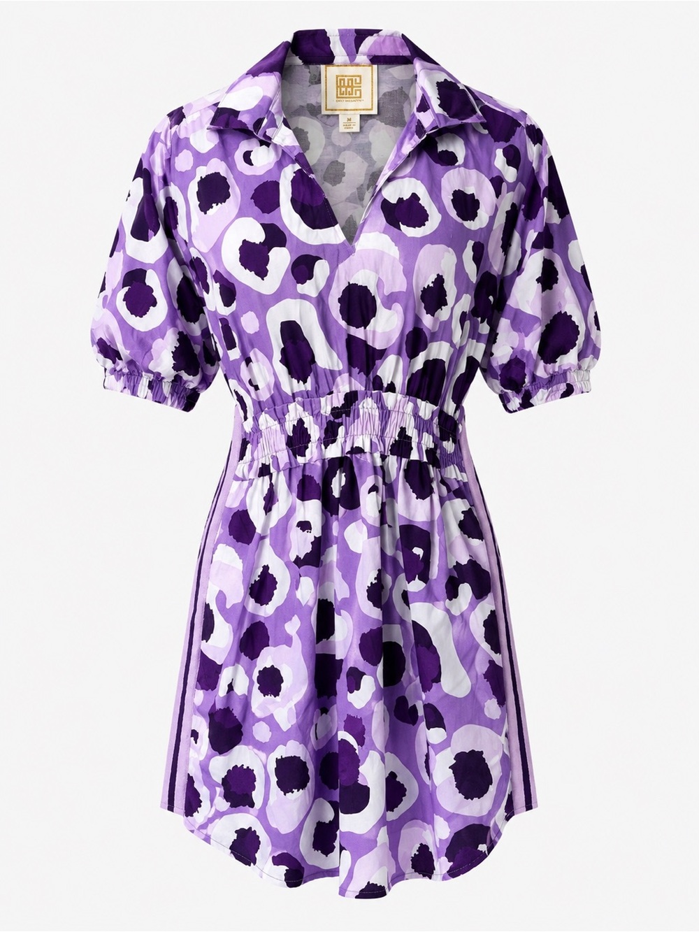 Emily McCarthy | Purple Abstract Leopard Print Poppy Dress | Women’s Size: M